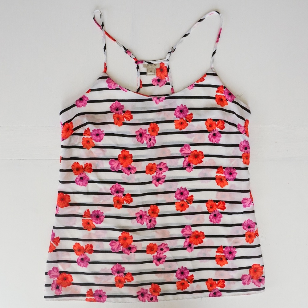 J. Crew Floral Striped Camisole Size 6